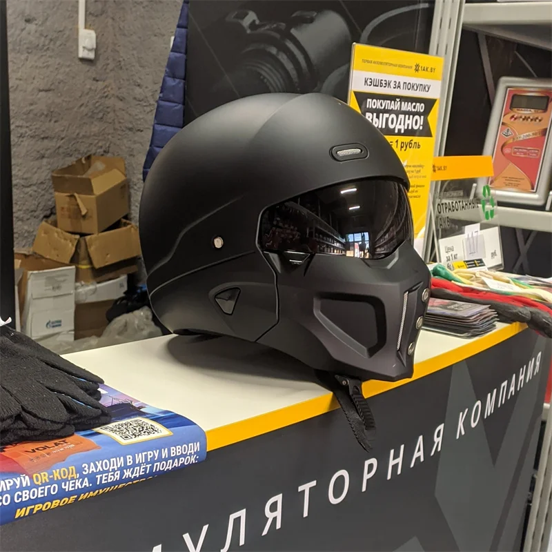 Full Face Motorcycle Helmet With Bluetooth - 2026 Yeni Scorpion Casco Retro Motosiklet