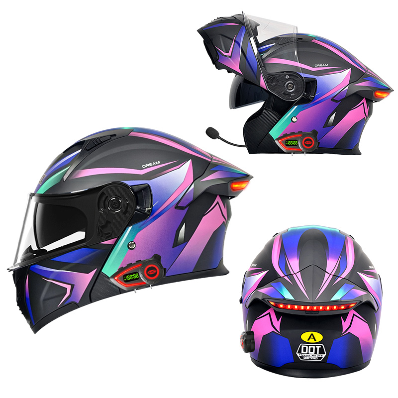 DOT Motosiklet Kaskları Çift V - Full Face Motorcycle Helmet With Bluetooth incelemesi ve fiyatı